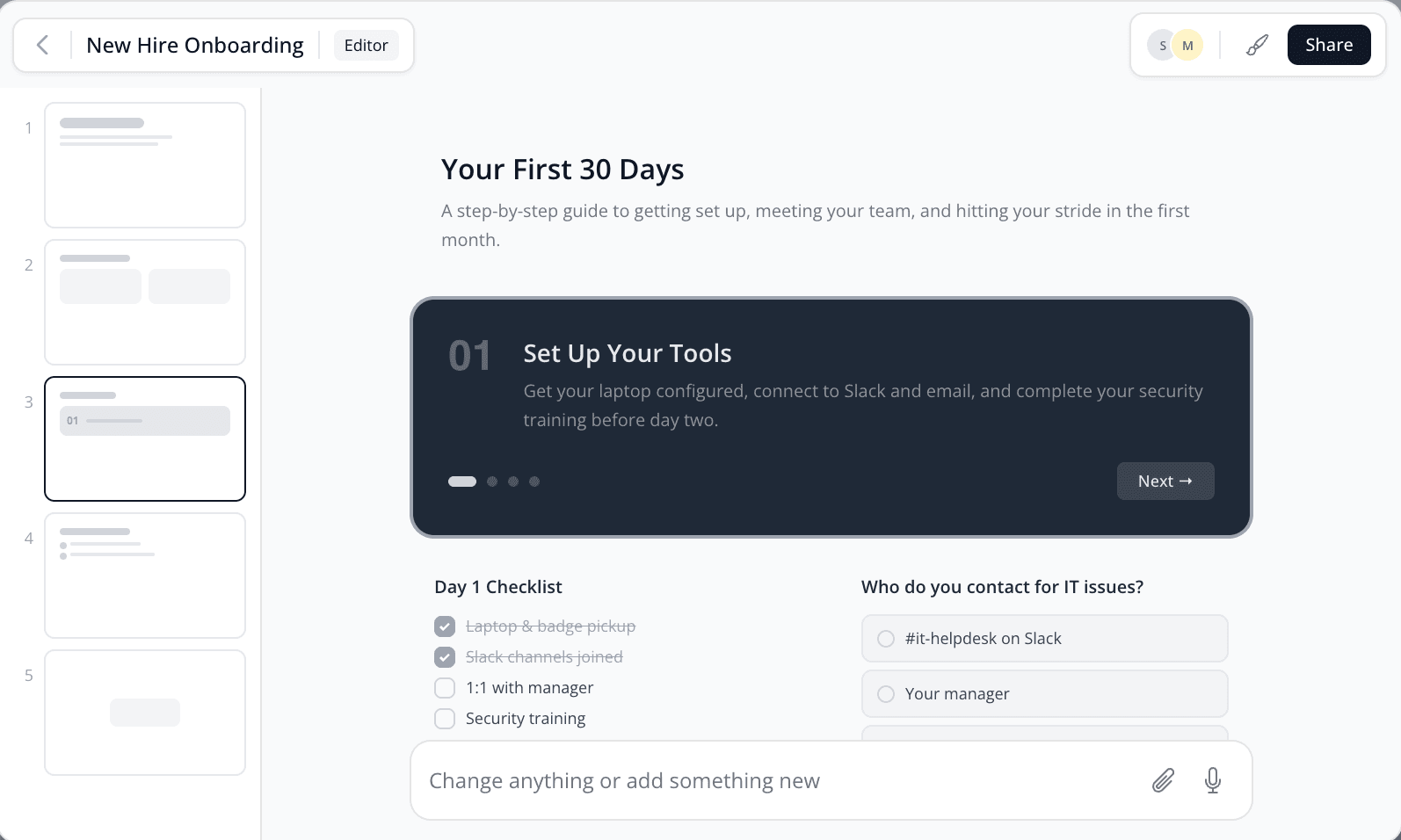 Mindsmith authoring interface